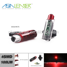 Powered By 2xAAA Battery 360 Degree Rotation 4SMD Bike Light Red